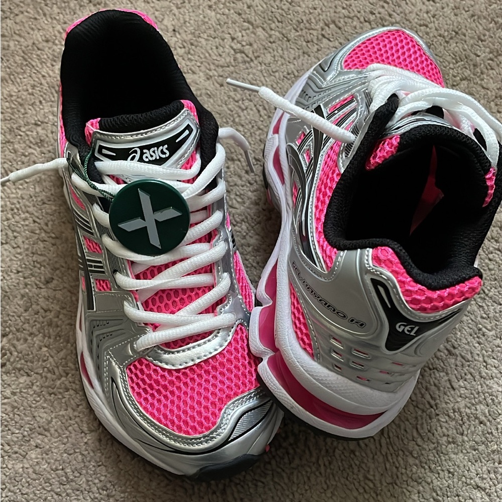 Asics Pink and Silver Running Shoes